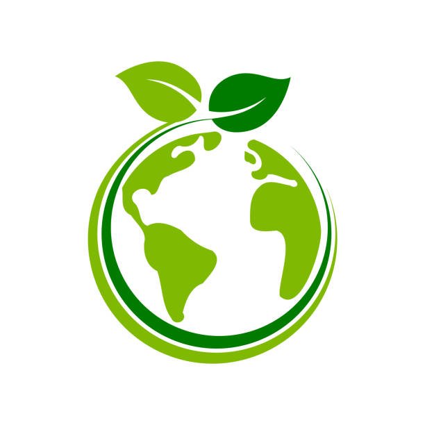 Logotipo de un globo verde con dos motivos vegetales; diseño circular que simboliza la sostenibilidad y los viajes respetuosos con el medio ambiente para Cinque Terre Riviera, vinculado a la Declaración de Glasgow y al Acuerdo de París.