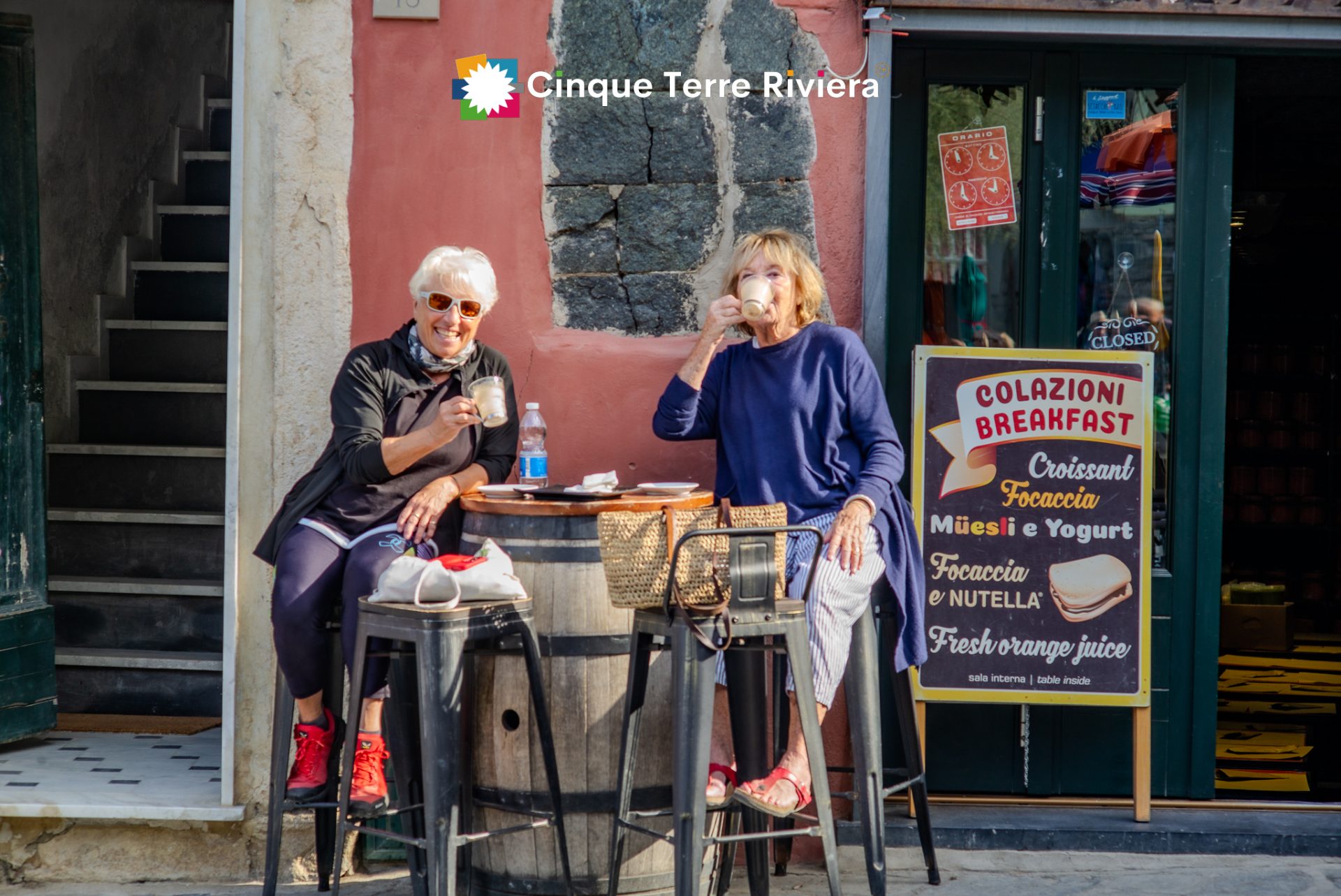 morning cappuccino with the locals in the piazza of Vernazza