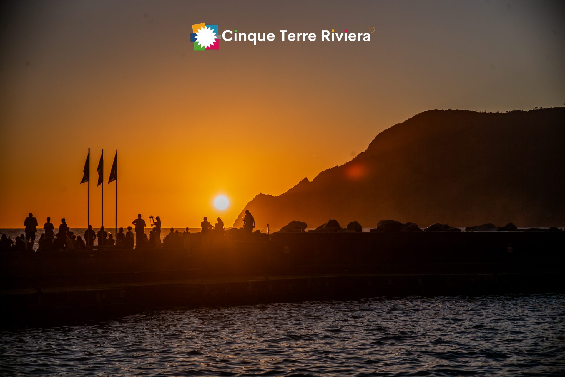 spectacular sunset over Vernazza harbour Cinque Terre