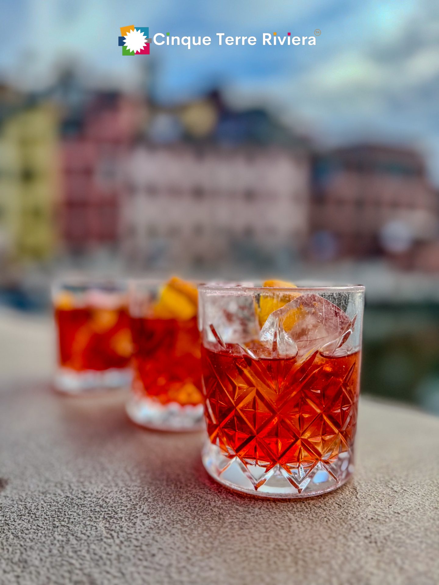 aperitivo in the piazza of Vernazza in the evening